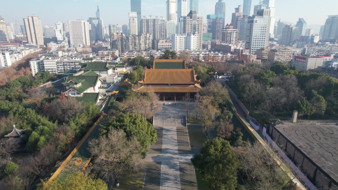 南京朝天宫航拍 南京天际线
