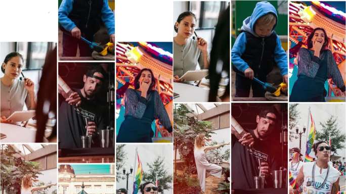 竖版多照片(3X3)汇聚照片模板A