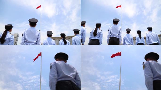 市场监管 站在国旗下行注目礼
