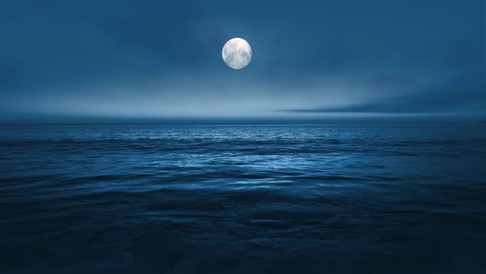 大海月亮满月月夜