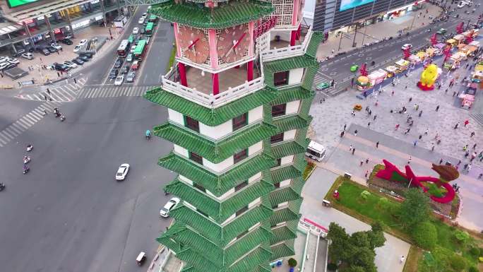 河南郑州市郑东新区航拍城市地标金水区风景