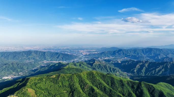 航拍北京永定河大景远景延时