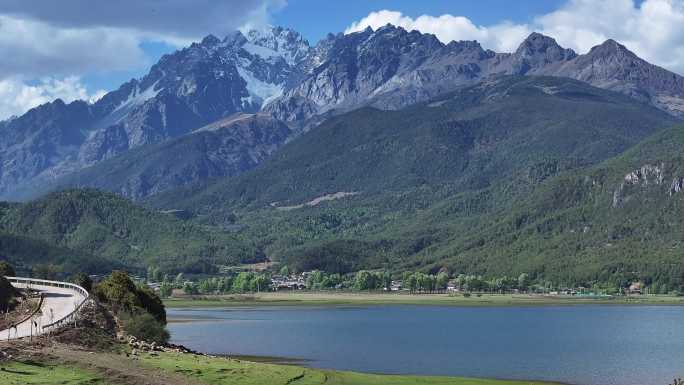 丽江文海玉龙雪山航拍