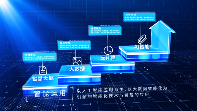 【无插件3-6类】科技流程阶梯箭头