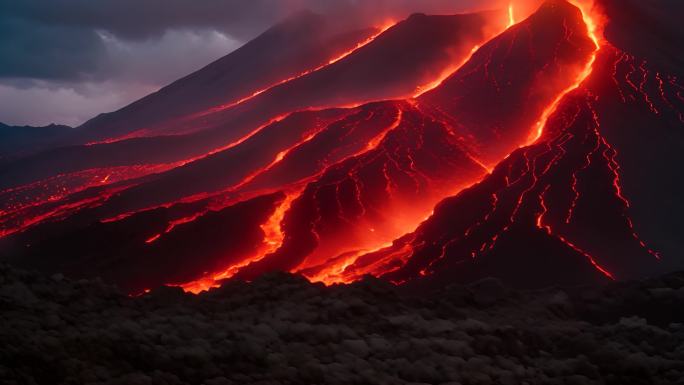 火山爆发、岩浆、末日灾难