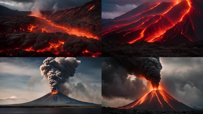 火山爆发、岩浆、末日灾难