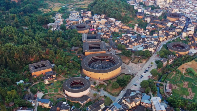 中国福建土楼南靖土楼航拍