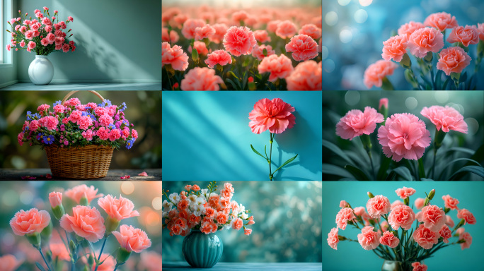 【合集】康乃馨  插花花篮 母亲节女神节