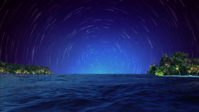 动态海边星空背景视频