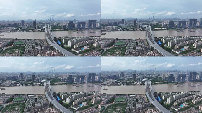广州洛溪大桥远眺珠江新城全貌