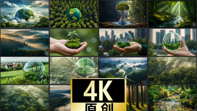 环保生态绿色地球碳中和创意视频