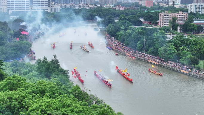 中国广东省广州市荔湾区花地河东漖龙舟景