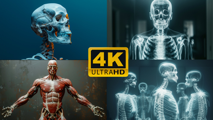 人体骨骼肌肉组织合集 X光片人体骨架透视