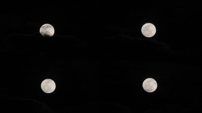 夜探云遮月：圆月探出云层，又被遮挡