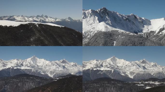 云南香格里拉德钦卡瓦格博雪山航拍