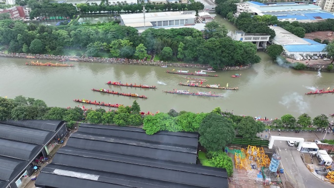 中国广东省广州市荔湾区花地河东漖龙舟景