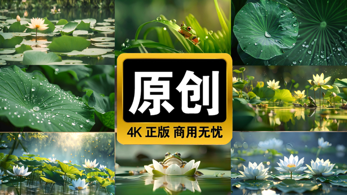 荷花 池塘 青蛙