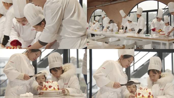 亲子互动制作草莓奶油蛋糕蛋糕比赛