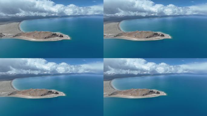航拍西藏拉萨纳木措风景区扎西半岛风光