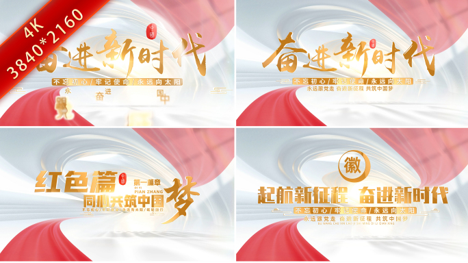 简洁党建党政标题片头