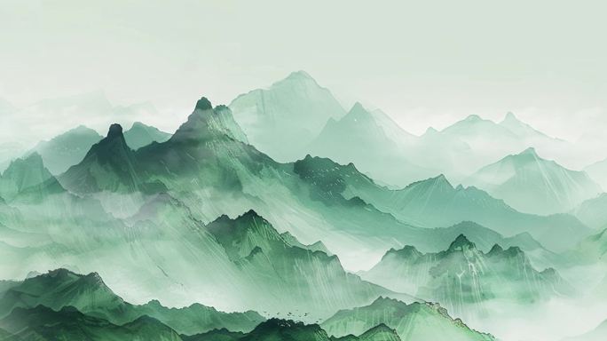 水墨意境青山
