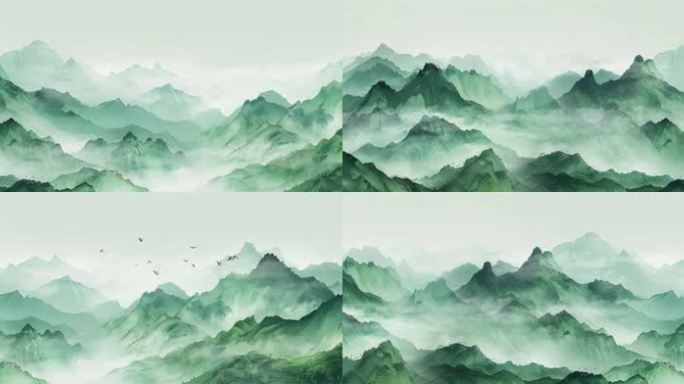 水墨意境青山