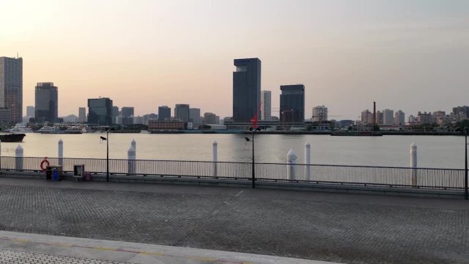 外滩日落航拍
