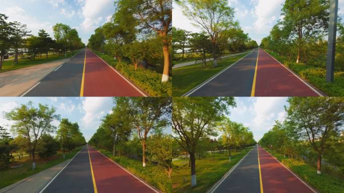 FPV自行车道 城市健身跑步骑行
