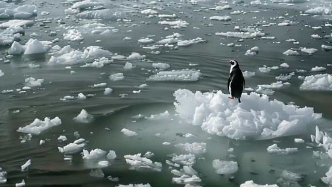 【4k素材】环境污染海洋生态企鹅