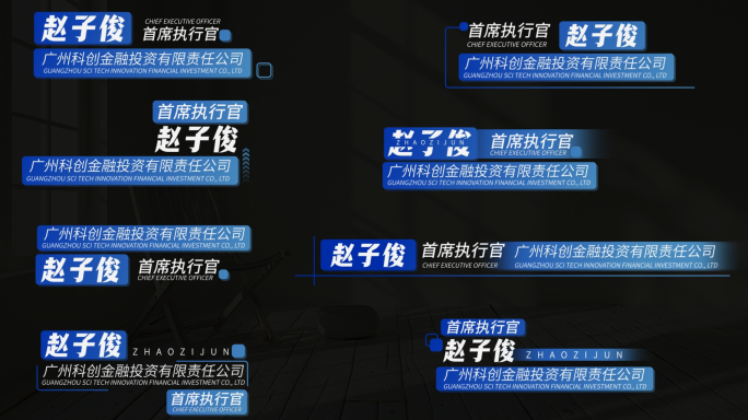 蓝色简约人名条姓名条合辑