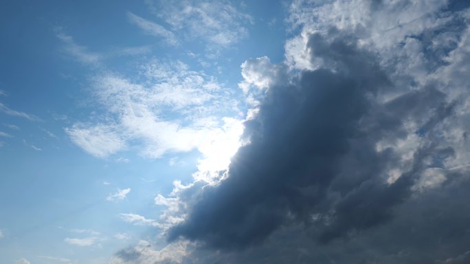 天空延时 乌云散开 蓝天晴天