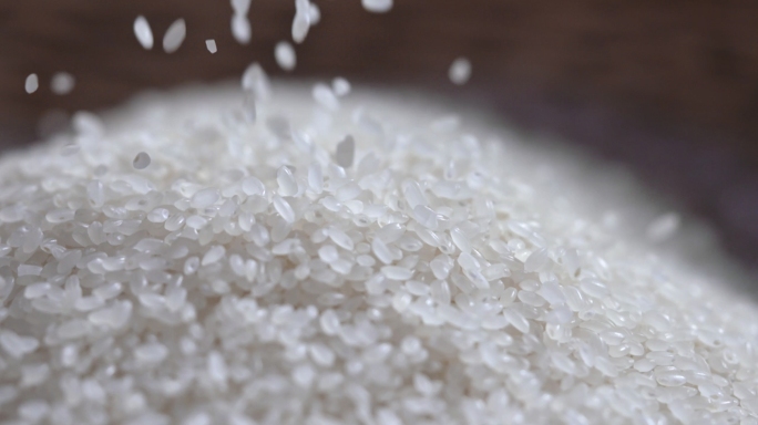 4K升格慢速大米水稻簸箕掉落撒大米