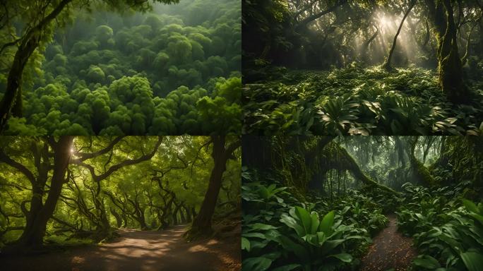 丛林秘境，茂密的原始森林