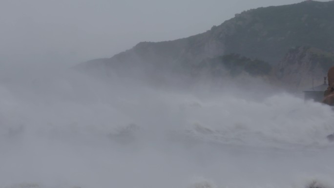 4K 海岛 台风 大风大浪 升格