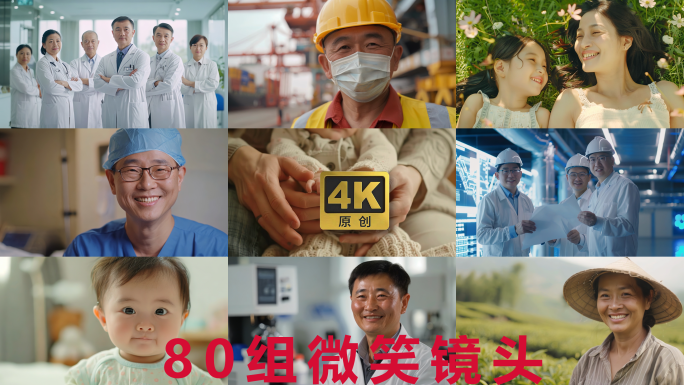 【合集】微笑笑脸笑容各行各业劳动人民儿童