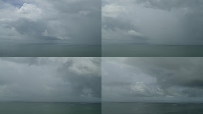 海面乌云积雨云下雨