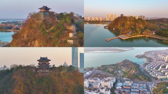 北固山公园镇江市京口区航拍甘露寺亭台楼阁