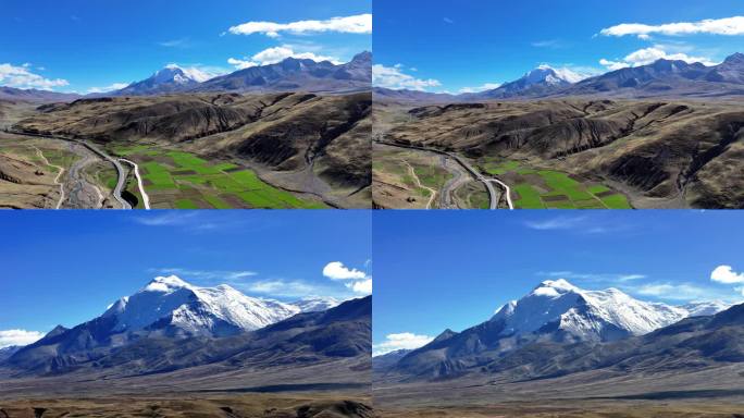 航拍西藏四大神山之一的乃钦康桑雪山
