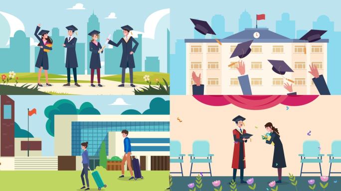 【原创】毕业MG动画毕业场景