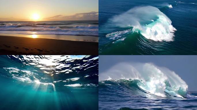大海海浪日出升格延时
