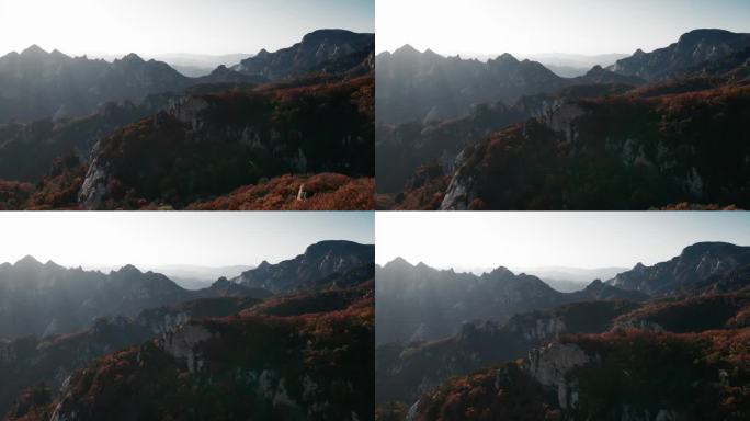 飞跃秋天的山峦