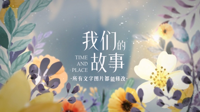温馨手绘花朵片头相册 B