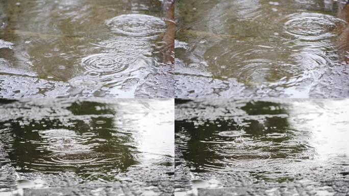 下雨天的地面