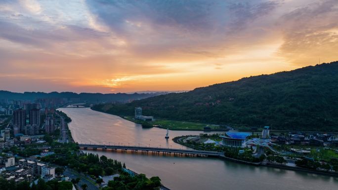 雅安市雨城区日出朝霞城市宣传片4K