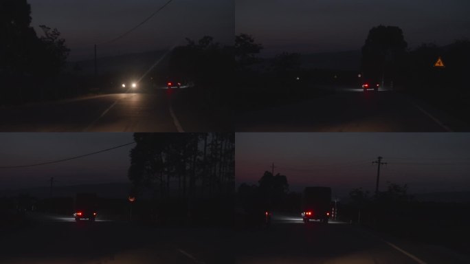 夜晚开车 驾驶 漆黑 夜晚公路会车 公路