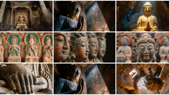 敦煌莫高窟佛像壁画古代文明飞天文