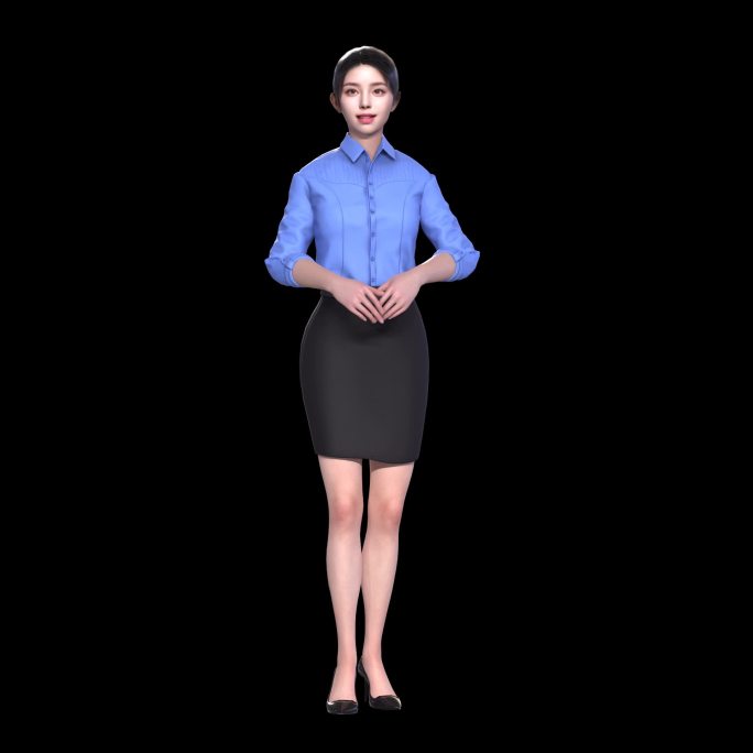 美女数字人主持讲解动画
