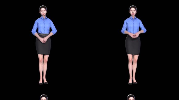 美女数字人主持讲解动画