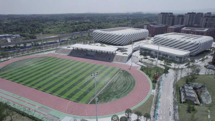 大学校园天晴航拍