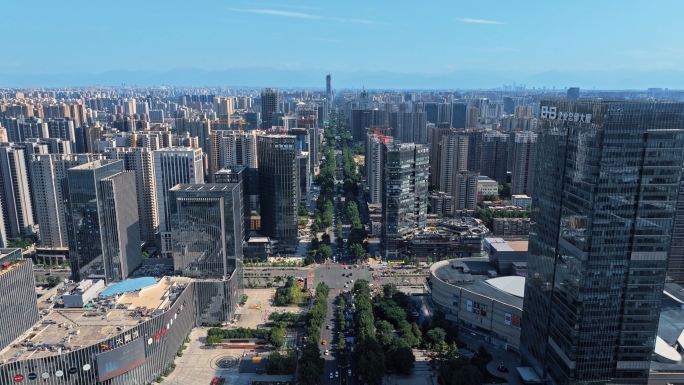 航拍西安未央区行政中心
